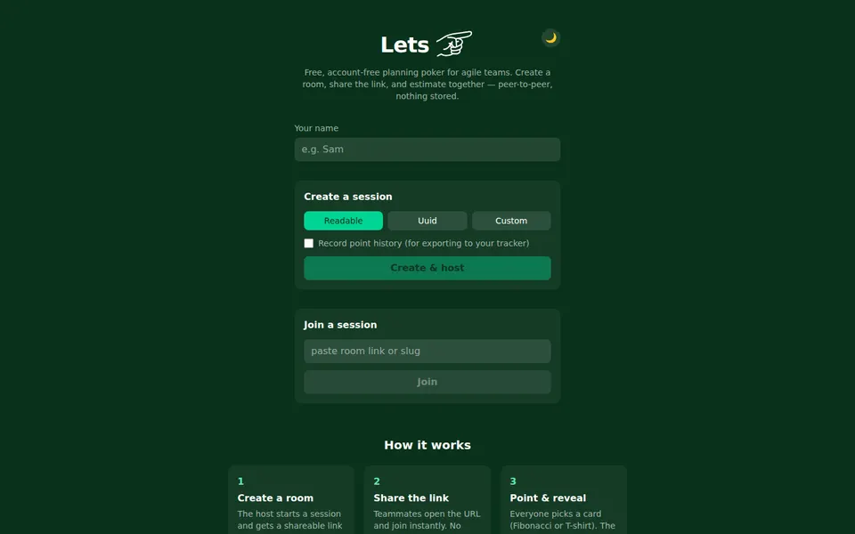 Lets Point home page